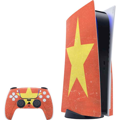 Vietnam Flag Distressed PlayStation PS5 Skins